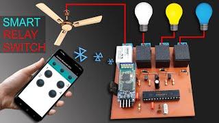 Bluetooth Controlled 4 Channel Relay Switch Using ATMEGA328P / ATMEGA8 | Microcontroller Programming