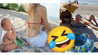 Funniest babies on the Beach | Cute baby's funny moments | Caught on Camera