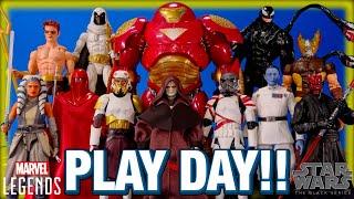 Marvel Legends and Star Wars Play Day! Strange Tales Ahsoka Series Venom Darth Maul Hulkbuster more!