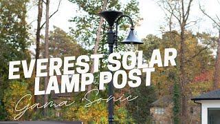 Everest Solar Lamp Post with GS Solar LED Light Bulb - Black