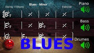 Minor Blues in Bb - Jazz Backing Track / Play-along (110bpm)