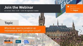 Why establish an international Anti-Corruption Court  Webinar  The Hague Business Agency