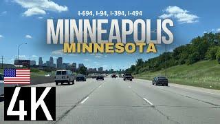 Minneapolis-St. Paul, MN Area Freeway Tour in 4K - Driving I-694, I-94, I-394, I-494