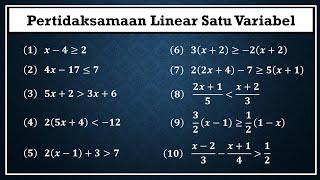 (LENGKAP) Pertidaksamaan linear satu variabel+Latihan Soal