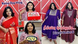 My Diwali Kurti & Gown  நீங்களே சொல்லுங்க | என்னா மழை | Diwali Sweets | Karthikha Channel Vlog