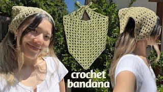 Crochet Granny Square Triangle Bandana/Headscarf Tutorial