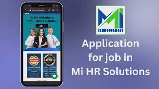 Job Application in MI HR Solutions