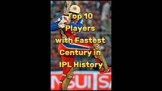 Top 10 Fastest Century in IPL History  || #shorts #cricket #ipl #trending