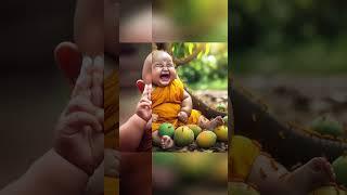 Cute little monk video funny video #song #musicgenre