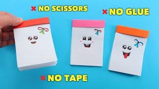 EASY MINI NOTEBOOKS FROM ONE SHEET OF PAPER - NO GLUE. DIY Kawaii Paper Book