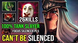 NEW OP MID SILENCER 100% Tank Slayer Max INT First Item Madness Mask Max Speed Glaive DPS Dota 2