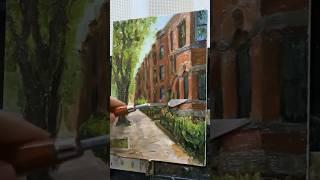 Oil Painting Time Lapse “Street in Boston” #oilpainting #landscapepainting #shorts