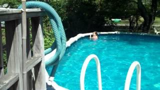 Christine's Swim Around the Pool 8/7/13