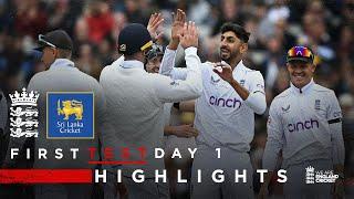 Woakes & Bashir Take 3-Wickets Each | Highlights - England v Sri Lanka Day 1 | Rothesay Test 2024