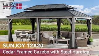 Backyard Gazebo Design Ideas | Sunjoy 12x20 DIY Wood Gazebo for Outdoor Living