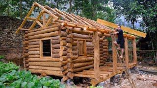 I Spent 60 Days Alone Building a LOG CABIN in the Forest | Cabin Building (Ep-10)