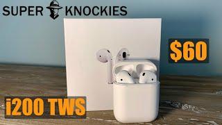 $60 AirPod 2 vs Real Airpods!! i200 TWS from SuperKnockies(GIVEAWAY)