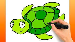 Comment Dessiner Une Tortue De Mer (Tutoriel De Dessin Facile)