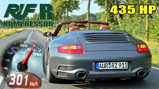 PORSCHE 997 Carrera S RUF R KOMPRESSOR | 0-100 100-200 TOP SPEED & SOUND