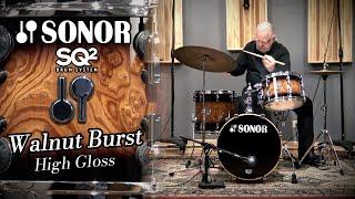 SONOR SQ2 Medium Beech Drum Set - High Gloss Brown Walnut Burst