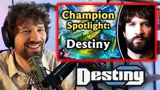 Destiny reacts to his "League of Politics" Champion Spotlight