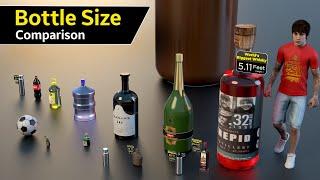 Bottle Size Comparison | wine bottle | water bottle | world's largest bottle