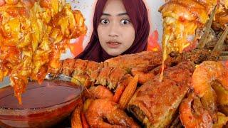 NGILERRR PARAH‼️ UDANG + LOBSTER JUMBO SAUS PADANG | MUKBANG ASMR