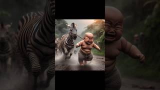 chased by a zebra crying while running #fuunyvideo #shorts #ai