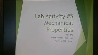 Lab #5 - Mechanical Properties (Thermoplastic Resins)
