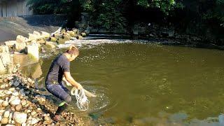 SAMPAI HERAN,JALA IKAN DI SUNGAI HANYA DI SATU TEMPAT DAPAT BANYAK / BEST NET FISHING