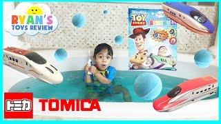 Disney Toys  Surprise and Tomica Trains for Kids Ryan ToysReview
