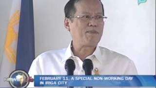 February 11, a special non-working day in Iriga City