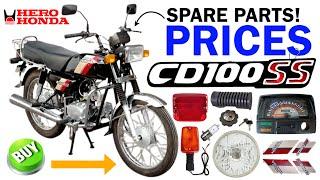 Hero Honda CD100 SS Spare Parts Price List  || Hero Honda SS Spare Parts  +91 98932 35053 #cd100ss