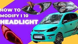 how to modify headlight / Cristal effect led headlight / modified i10 #malayalam #viral  #modified