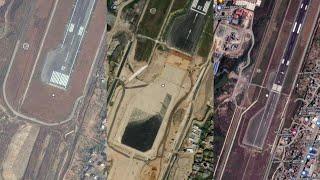 Tribhuvan International Airport before extention and after extention through satellite images