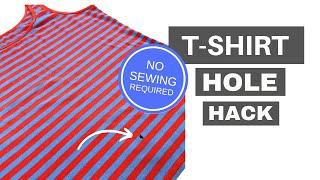 How To Mend a Hole in a T-Shirt // No Sewing Required