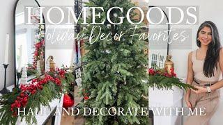 HOMEGOODS CHRISTMAS DECOR FAVORITES 2023 SHOP WITH ME & HAUL | FIREPLACE MANTEL DECORATING IDEA 2023