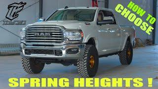 How to choose your lift height. Most people do not want a DEAD level truck.