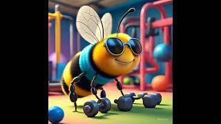 bee going to gym #bee #funny #gym #smile #trending #viralvideo #shorts