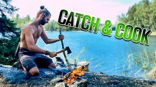 2 Tage Kajak-ANGELN mit Übernachtung auf wilder INSEL - Inkl. Outdoor CATCH & COOK  