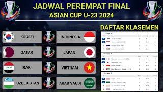 Jadwal Perempat final Asian Cup U-23 2024 ~ Indonesia vs Korea Selatan ~ Qatar vs Japan