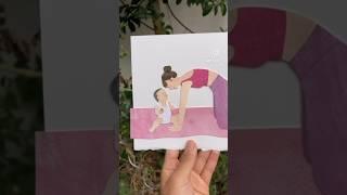 From sketch to finish a yoga with your baby #papercollage #papercutart #papercraftingideas