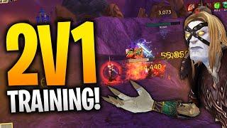 Destruction Warlock 2v1 Hunting! - "FIGHT ME, DAMN IT!" - WoW Dragonflight BG PvP [Cobrak]