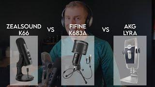Zealsound K66 vs Fifine K683A vs AKG Lyra | Microphone Comparison