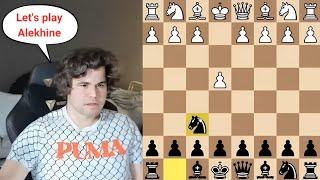 Carlsen shows how to play Alekhine's Defence️
