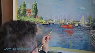 The Reproduction Process of Claude Monet's "Red Boats at Argenteuil" by TOPofART Studio