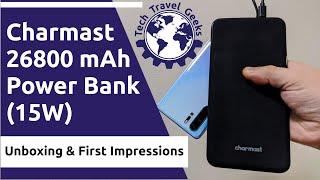 Charmast 26800 mAh Slim Power Bank (15W) 4 Outputs - Tech Travel Geeks' Unboxing & First Impressions