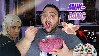 PEMBE MAKARNA EŞLİĞİNDE DOMUZ LİNCİ YEDİM! #mukbang