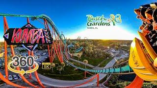 VR 360 5K Kumba Roller Coaster On Ride Front Row POV Busch Gardens Tampa 2022 01 01