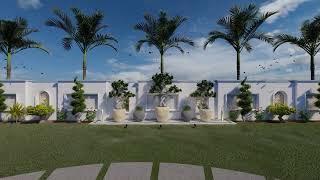 Landscape design of neo-classic residence